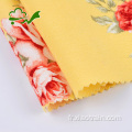 Tissu de rayonne viscose crêpe uni tissé à fleurs imprimées